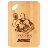 Planche bambou gravée personnalisée homme idée cadeau Fête des Pères apéro 30×20 prénom cuisine plateau fromage anniversaire noel papa papi 