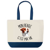 Sac de shopping bleu Beagle c'est la Vie