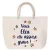Sac Fête des Mères Mamie Famille Idée Cadeau anniversaire Noël Travail Boulot Métier Départ Retraite Collègue Femme cabas shopping plage