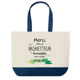 Sac de shopping bleu Merci Basketteur Inoubliable Homme