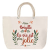 Sac Fête des Mères Mamie Famille Idée Cadeau anniversaire Noël Travail Boulot Métier Départ Retraite Collègue Femme cabas shopping plage