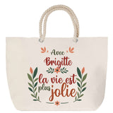 Sac Fête des Mères Mamie Famille Idée Cadeau anniversaire Noël Travail Boulot Métier Départ Retraite Collègue Femme cabas shopping plage