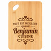 Planche bambou gravée personnalisée homme idée cadeau Fête des Pères apéro 30×20 prénom cuisine plateau fromage anniversaire noel papa papi 