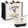 Cabas homme ou femme sac plage ou shopping tote bag pochette trousse Idée cadeau original pour anniversaire Noël travail départ retraite collègue famille fete des mères fetes des pères papa maman mamie papi