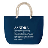Sac de plage Bleu anse corde Sandra Définition Femme