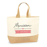 Sac Jute Fête des Mères Fêtes des Pères Mamie Papi Famille Idée Cadeau anniversaire Noël Travail Boulot Métier Départ Retraite Collègue Femme Homme