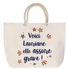 Sac Fête des Mères Mamie Famille Idée Cadeau anniversaire Noël Travail Boulot Métier Départ Retraite Collègue Femme cabas shopping plage