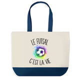 Sac de shopping bleu Futsal c'est la Vie