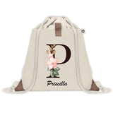 Sac à dos avec pochette Priscilla Lettre Fleur
