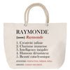 Sac Fête des Mères Mamie Famille Idée Cadeau anniversaire Noël Travail Boulot Métier Départ Retraite Collègue Femme cabas shopping plage