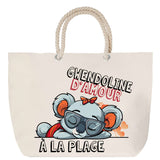 Sac Fête des Mères Mamie Famille Idée Cadeau anniversaire Noël Travail Boulot Métier Départ Retraite Collègue Femme cabas shopping plage
