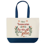 Sac Fête des Mères Mamie Famille Idée Cadeau anniversaire Noël Travail Boulot Métier Départ Retraite Collègue Femme cabas shopping plage