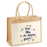 Sac Fête des Mères Mamie Famille Idée Cadeau anniversaire Noël Travail Boulot Métier Départ Retraite Collègue Femme cabas shopping plage