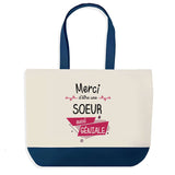 Sac de shopping bleu Merci Soeur Géniale