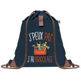 sac a dos bleu coton recycle avec pochette idee cadeau originale pour collegue ami prof ou membre de la famille cadeau mixte noel anniversaire secret santa ou depart au travail sac leger pratique et ecologique design breton moderne