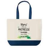 Sac de shopping bleu Merci Maitresse Inoubliable Femme