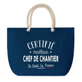 Sac de plage Bleu anse corde Certifié meilleur Chef de Chantier