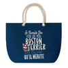 Sac de plage Bleu anse corde Boston Terrier Travailler Dur pour mon Chien