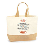 Sac Jute Fête des Mères Fêtes des Pères Mamie Papi Famille Idée Cadeau anniversaire Noël Travail Boulot Métier Départ Retraite Collègue Femme Homme