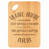 Planche bambou gravée personnalisée homme idée cadeau Fête des Pères apéro 30×20 prénom cuisine plateau fromage anniversaire noel papa papi 