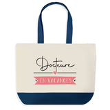 Sac de shopping bleu Docteure en Vacances