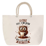 Sac Fête des Mères Mamie Famille Idée Cadeau anniversaire Noël Travail Boulot Métier Départ Retraite Collègue Femme cabas shopping plage