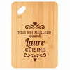 Planche bambou gravée personnalisée femme idée cadeau Fête des Mères apéro 30×20 prénom cuisine plateau fromage anniversaire noel maman mamie