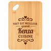 Planche bambou gravée personnalisée femme idée cadeau Fête des Mères apéro 30×20 prénom cuisine plateau fromage anniversaire noel maman mamie