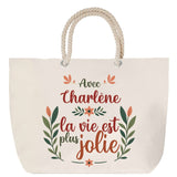 Sac Fête des Mères Mamie Famille Idée Cadeau anniversaire Noël Travail Boulot Métier Départ Retraite Collègue Femme cabas shopping plage