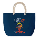 Sac de plage Bleu anse corde J'peux Pas Compta