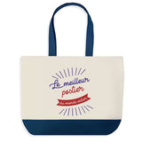 Sac de shopping bleu Postier Meilleur du Monde