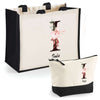 Cabas femme sac plage ou shopping tote bag pochette trousse Idée cadeau original pour anniversaire Noël travail départ retraite collègue famille fete des mères maman mamie