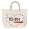 Sac Fête des Mères Mamie Famille Idée Cadeau anniversaire Noël Travail Boulot Métier Départ Retraite Collègue Femme cabas shopping plage