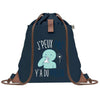 sac a dos bleu coton recycle avec pochette idee cadeau originale pour collegue ami prof ou membre de la famille cadeau mixte noel anniversaire secret santa ou depart au travail sac leger pratique et ecologique design breton moderne