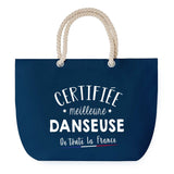 Sac de plage Bleu anse corde Certifiée meilleure Danseuse