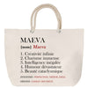 Sac Fête des Mères Mamie Famille Idée Cadeau anniversaire Noël Travail Boulot Métier Départ Retraite Collègue Femme cabas shopping plage