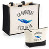 Cabas homme ou femme sac plage ou shopping tote bag pochette trousse Idée cadeau original pour anniversaire Noël travail départ retraite collègue famille fete des mères fetes des pères papa maman mamie papi