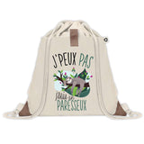 Sac à dos avec pochette J'peux pas Paresseux