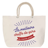 Sac Fête des Mères Mamie Famille Idée Cadeau anniversaire Noël Travail Boulot Métier Départ Retraite Collègue Femme cabas shopping plage