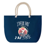 Sac de plage Bleu anse corde J'peux Pas Pilates