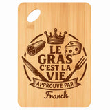 Planche bambou gravée personnalisée homme idée cadeau Fête des Pères apéro 30×20 prénom cuisine plateau fromage anniversaire noel papa papi 