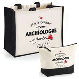 Cabas femme sac plage ou shopping tote bag pochette trousse Idée cadeau original pour anniversaire Noël travail départ retraite collègue famille fete des mères maman mamie