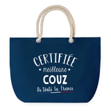 Sac de Plage Bleu avec Anse Corde Certifiée meilleure Couz
