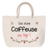 Sac Fête des Mères Mamie Famille Idée Cadeau anniversaire Noël Travail Boulot Métier Départ Retraite Collègue Femme cabas shopping plage