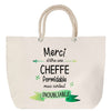Sac Fête des Mères Mamie Famille Idée Cadeau anniversaire Noël Travail Boulot Métier Départ Retraite Collègue Femme cabas shopping plage