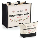 Cabas femme sac plage ou shopping tote bag pochette trousse Idée cadeau original pour anniversaire Noël travail départ retraite collègue famille fete des mères maman mamie