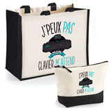 Cabas homme ou femme sac plage ou shopping tote bag pochette trousse Idée cadeau original pour anniversaire Noël travail départ retraite collègue famille fete des mères fetes des pères papa maman mamie papi