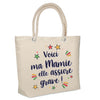 Sac Fête des Mères Mamie Famille Idée Cadeau anniversaire Noël Travail Boulot Métier Départ Retraite Collègue Femme cabas shopping plage