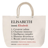 Sac Fête des Mères Mamie Famille Idée Cadeau anniversaire Noël Travail Boulot Métier Départ Retraite Collègue Femme cabas shopping plage
