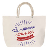 Sac Fête des Mères Mamie Famille Idée Cadeau anniversaire Noël Travail Boulot Métier Départ Retraite Collègue Femme cabas shopping plage